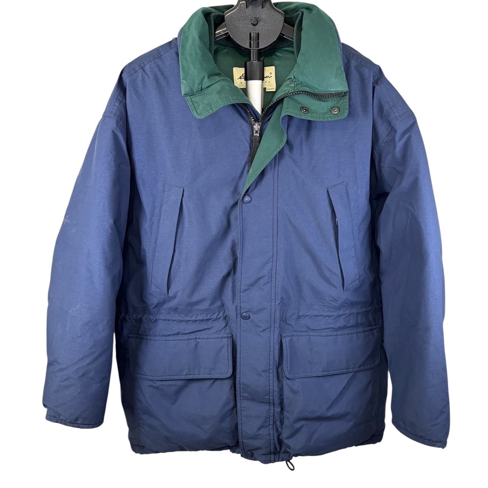 Eddie Bauer Ridge Line Gore-Tex Goose Down Parka Mens Medium Navy Blue 33467